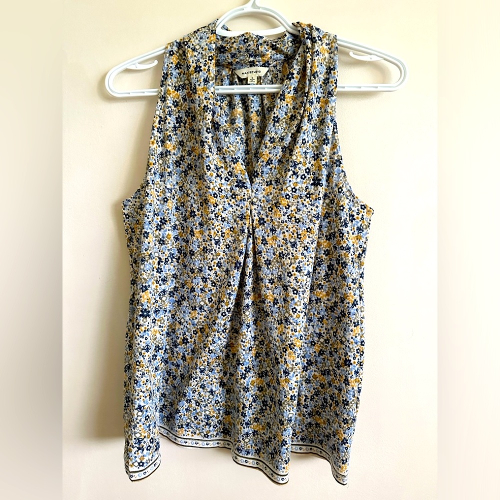 Max Studio Sleeveless Floral Top